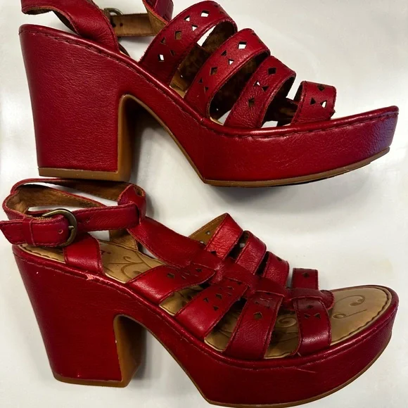 Born Women's Strappy Red Sandals - Picture 7 of 7